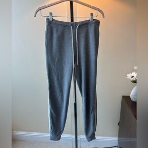 Varley Gray Waffle Knit Pants with White Drawstring